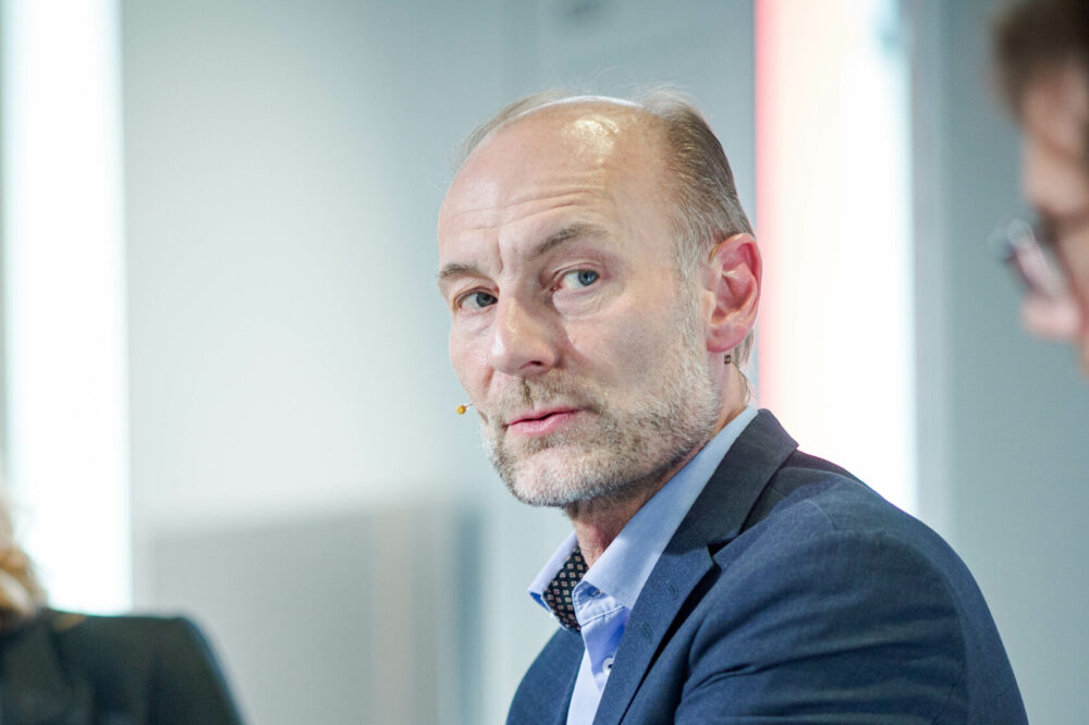 Oslo 20220502. Leder av Fritt ord Knut Olav Åmås under fremleggelsen av av den internasjonale pressefrihetsindeksen på Nobelsfredsenter i Oslo. (Foto- Alf Simensen:NTB.) 525