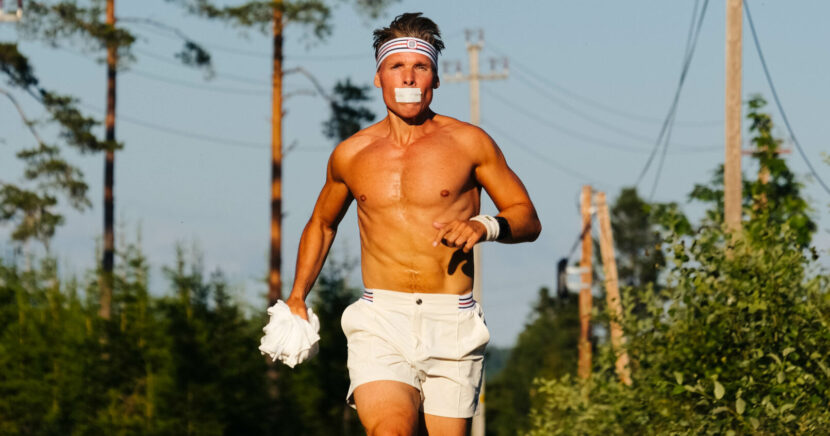 Thomas Thrap Huse er kjent for å teipe igjen munnen når han trener. Han er enda bedre kjent under artistnavnet Mr. Pimp Lotion. (Foto: Trygve Markset.)