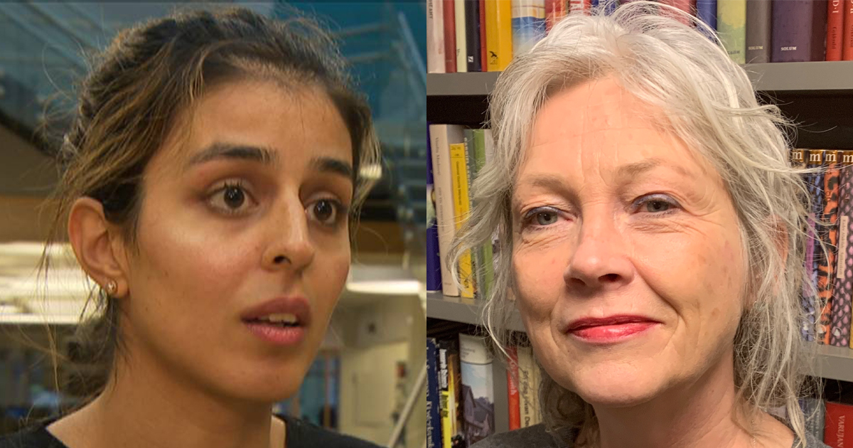 Debattant Mina Adampour (t.v.) og forfatter av Sitronlimonaden, Hilde Henriksen. (Kollasj: Subjekt.)