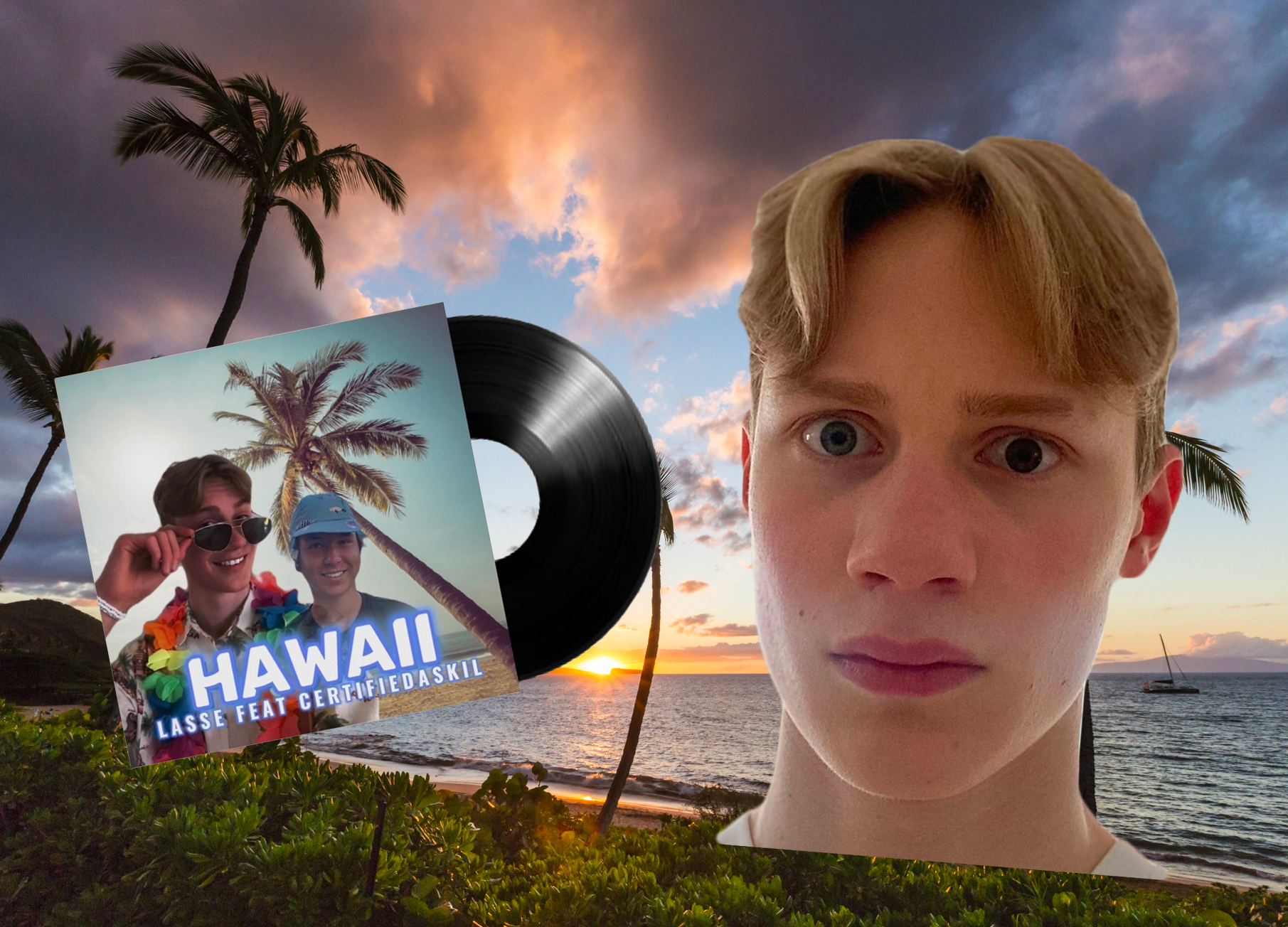 Lasse Sælevik feat. Certifiedaskil med låten «Hawaii». (Kollasj: Subjekt.)