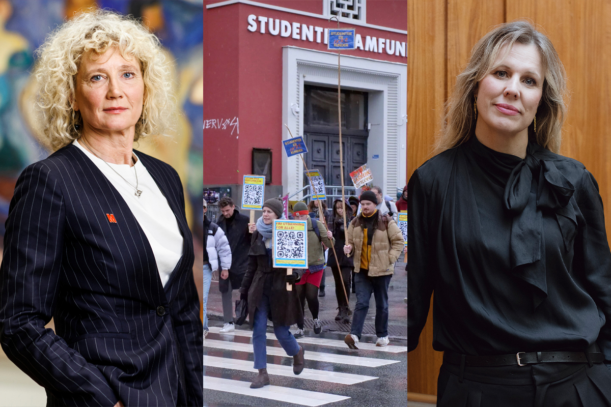 Direktør ved Munchmuseet, Tone Hansen, studenter ved Kit, og direktør ved Henie Onstad, Anne Hilde Neset. (Foto: Kilian Munch/Kit Johanne Nyborg.)