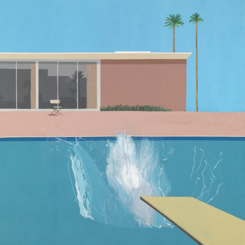 Kunstnere elsker svømmebasseng. Det mest kjente er kanskje David Hockneys «A bigger splash». (Foto: David Hockney Foundation.)