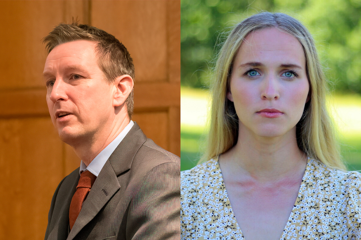 Medlem i Nobelkomiteen, Asle Toje, og leder i Unge Venstre, Ane Breivik: (Foto: Wikimedia Commons/Magnus Hundvin. Kollasj: Subjekt.)