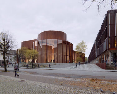 Prosjektet Kontrapunkt vant konkurransen for det nye Griegkvartalet i Bergen. (Foto: Griegkvartalet.)