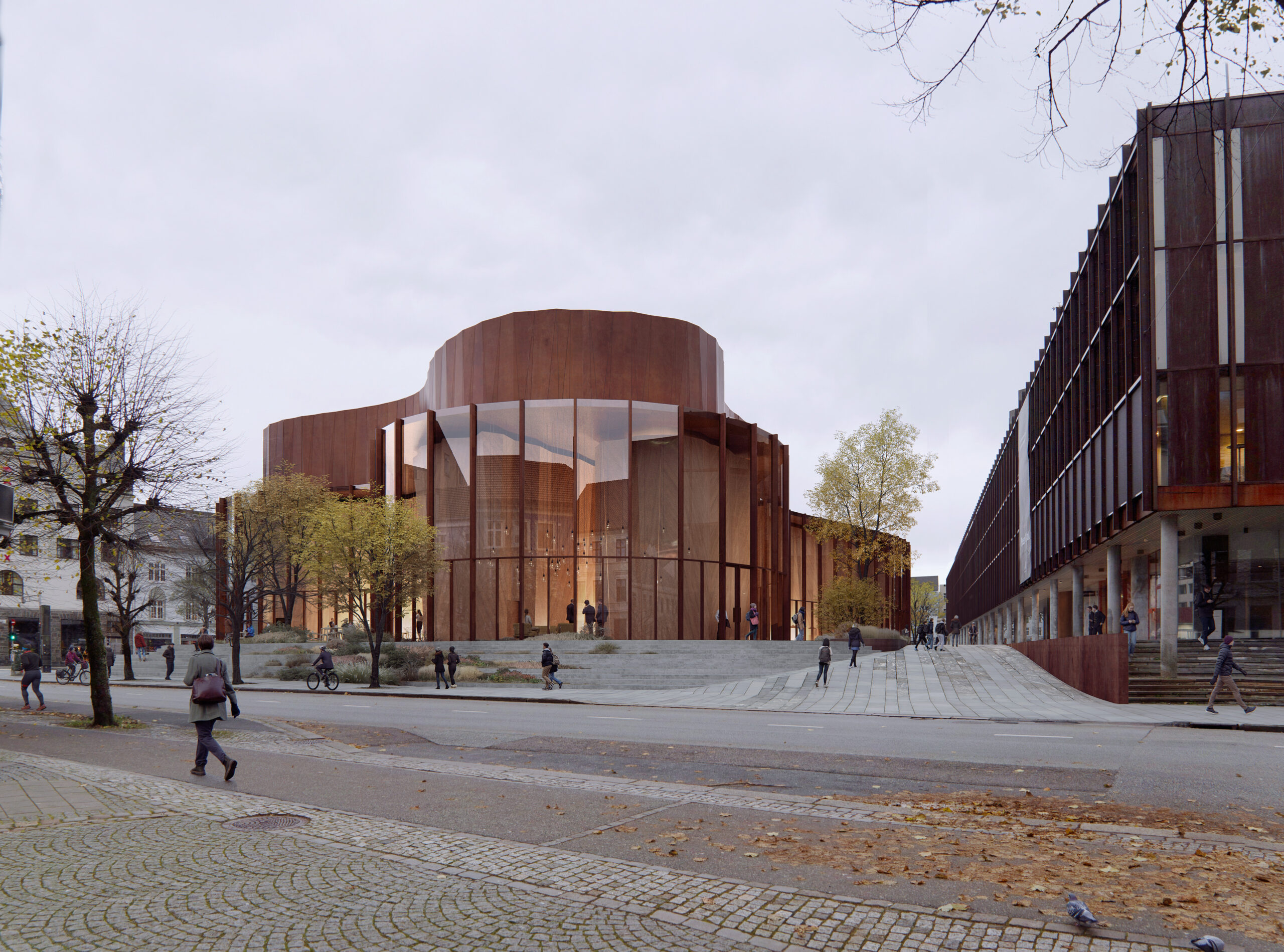 Prosjektet Kontrapunkt vant konkurransen for det nye Griegkvartalet i Bergen. (Foto: Griegkvartalet.)