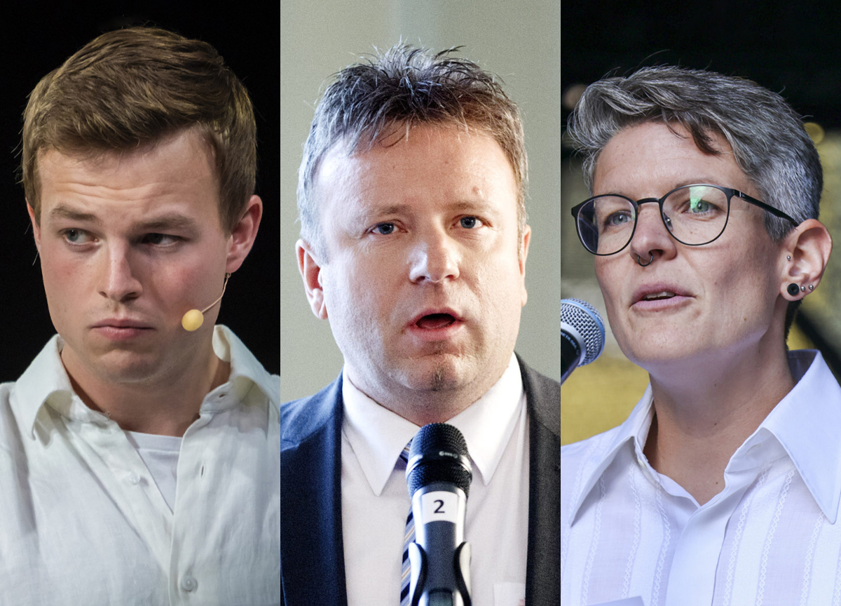 Lederi i KRFU, Hadle Rasmus Bjuland (f.v.); redaktør i Dagen, Vebjørn Selbekk og leder i Fri Oslo og Viken, Marianne Gulli. (Foto: NTB.)