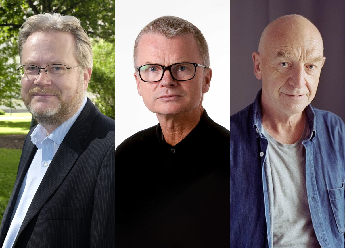 Kommentator Jan Arild Snoen; politisk redaktør i Dagbladet, Lars Helle; og journalist og forfatter Odd Isungset. (Foto: Dreyers forlag/Stavanger aftenblad/NRK. Kollasj: Subjekt.)