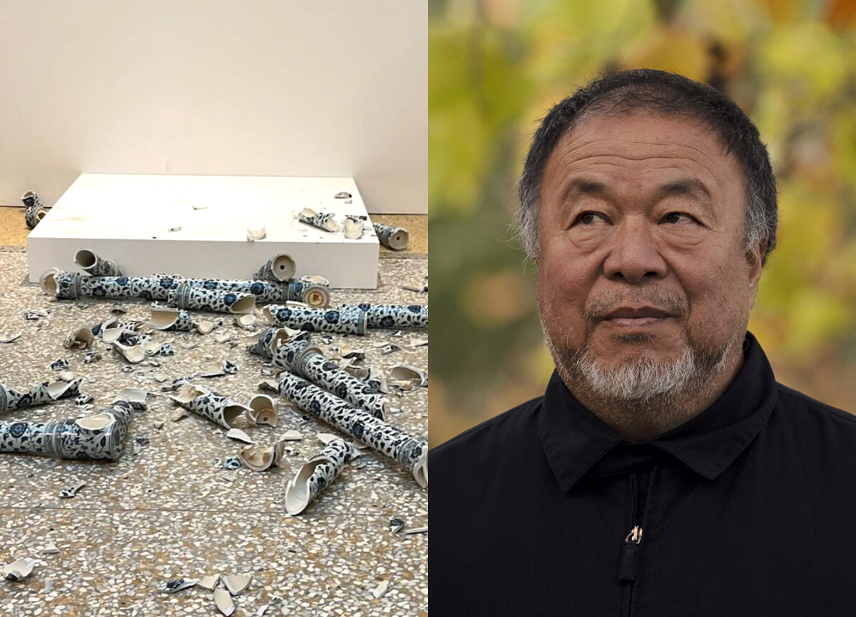 Kunstner Ai Weiwei fikk skulpturen sin knust kun timer etter utstillingsåpningn i Bologna, Italia. (Foto: Ai Weiwei, AP.)