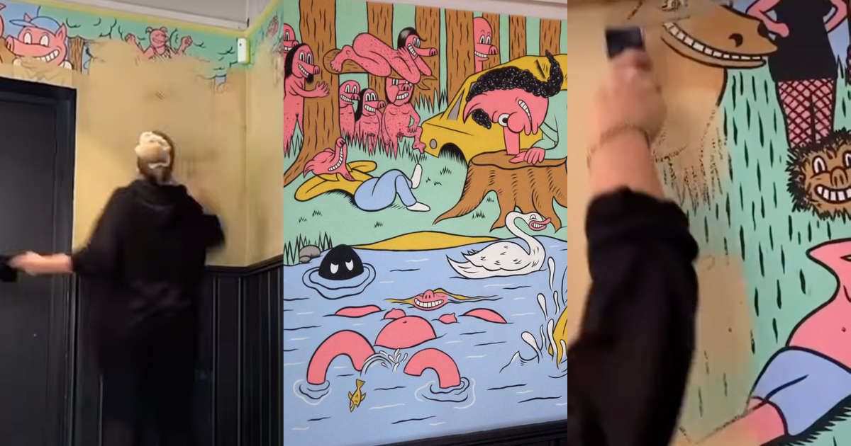 Utestedet Grisen Sindre Goksøyr Noho Norway malte over pusset opp inngår forlik får erstatning