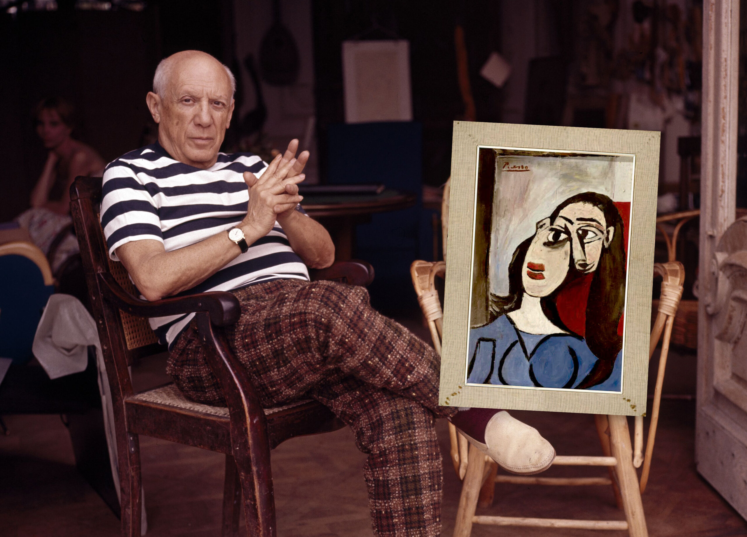 Pablo Picasso lagde 14.000 verk i løpet av sine 91 år. Nå skal et hittil ukjent maleri være oppdaget – og er bare ett steg unna en endelig verifisering. (Foto: Utente/Popperfoto. Kollasj: Subjekt.)