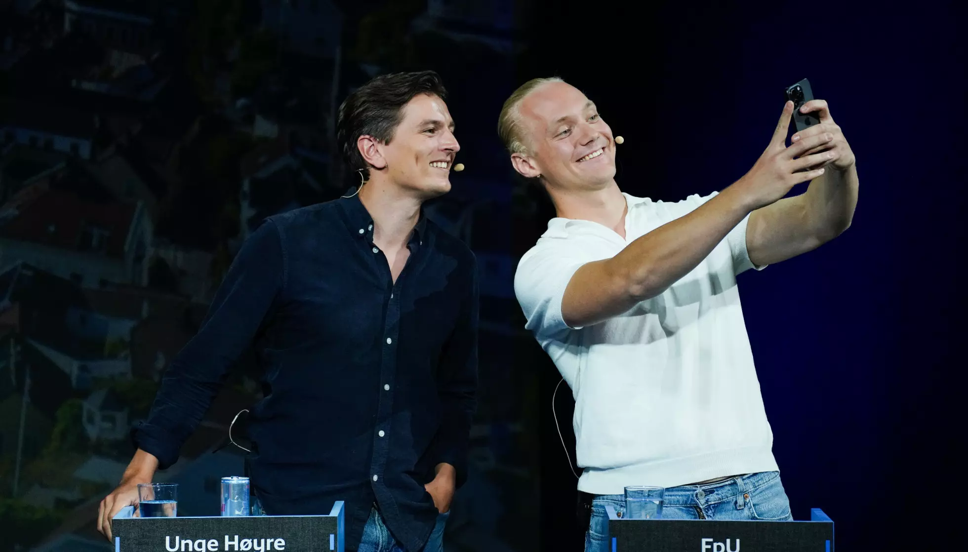 Engasjementet til unge menn mot formuesskatten er ikke egoistiske. Tvert imot er den altruistisk, skriver Mikkel Ihle Tande. På bildet: høyresidens to mest profilerte unge menn: Unge Høyre-leder Ola Svenneby og FPU-leder Simen Velle. (Foto: Ole Berg-Rusten/NTB.)
