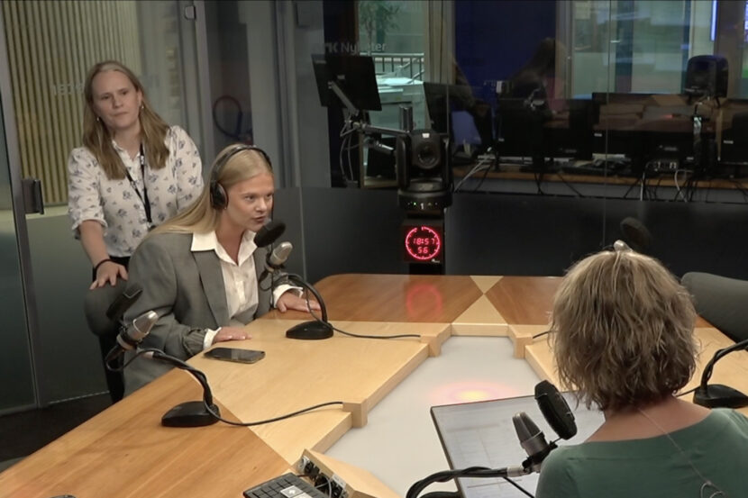 Det gikk hett for seg i debattstudioet, tirsdag. (Skjermbilde: NRK.)