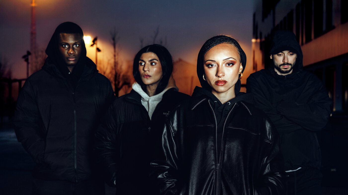 Ken-Philippe Tete, Hibba Najeeb, Nokokure Dahl og Serhat Yildirim. (Foto: Maja Moan)