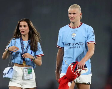 Erling Braut Haaland og kjæresten Isabel Haugseng Johansen. (Foto: Getty.)