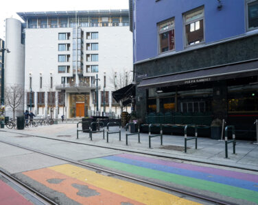 Rosenkrantz' gate, der masseskytingen skjedde under Pride i 2022. (Foto: Lise Åserud/NTB.)