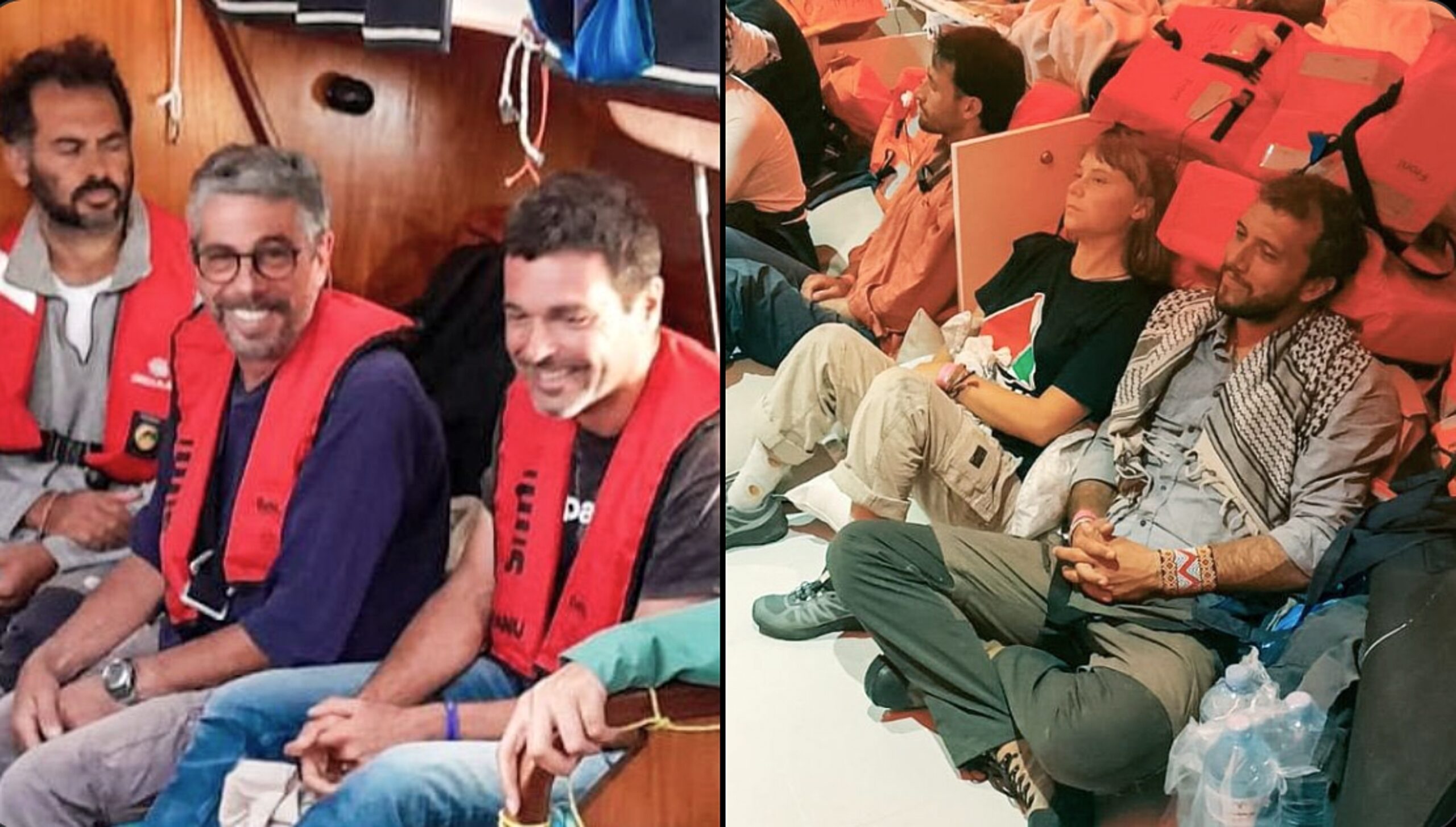 Det israelske militæret har delt bilder som skal vise at Thunberg og de andre anholdte aktivistene er brakt i trygghet. (Foto: IDF.)