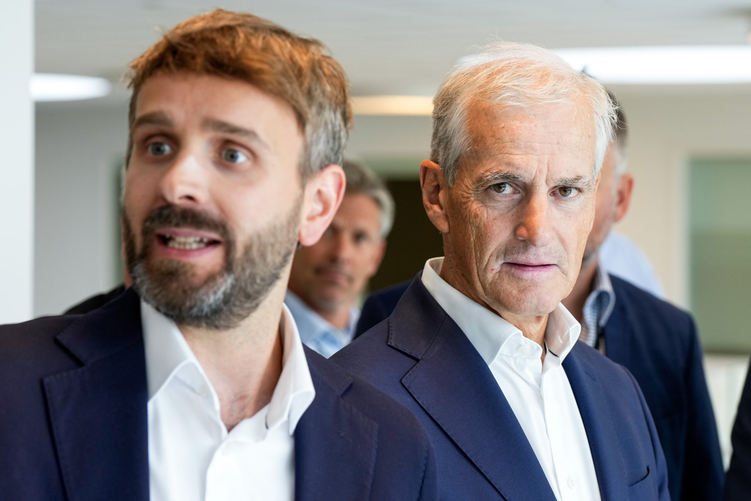 Grålum 20250805. Statsminister Jonas Gahr Støre (AP) og Helseminister Jan Christian Vestre besøker Sykehuset Østfold på Kalnes. (Foto: Cornelius Poppe/NTB.)