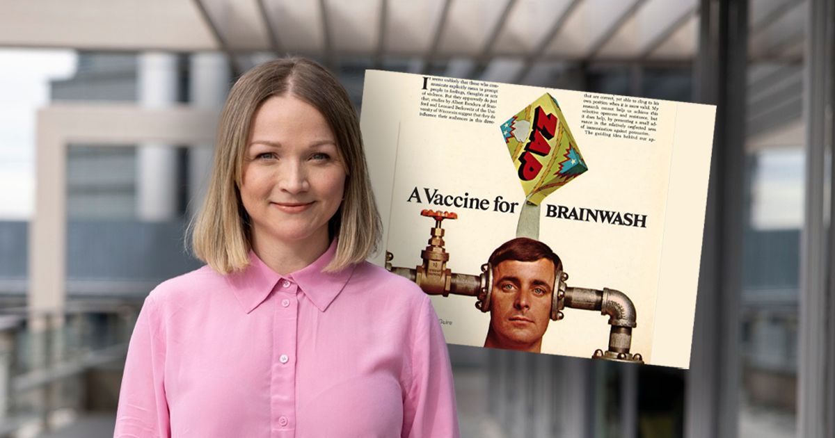 «Inokulasjonsteori» ligger til grunn for det nye prosjektet Faktisk og redaktør Runa Victoria Engen deltar i. Illustrasjon er hentet fra artikkelen der sosialpsykolog William J. McGuire først presenterte teorien i 1970. (Foto: William J. McGuire/Psychology Today.)