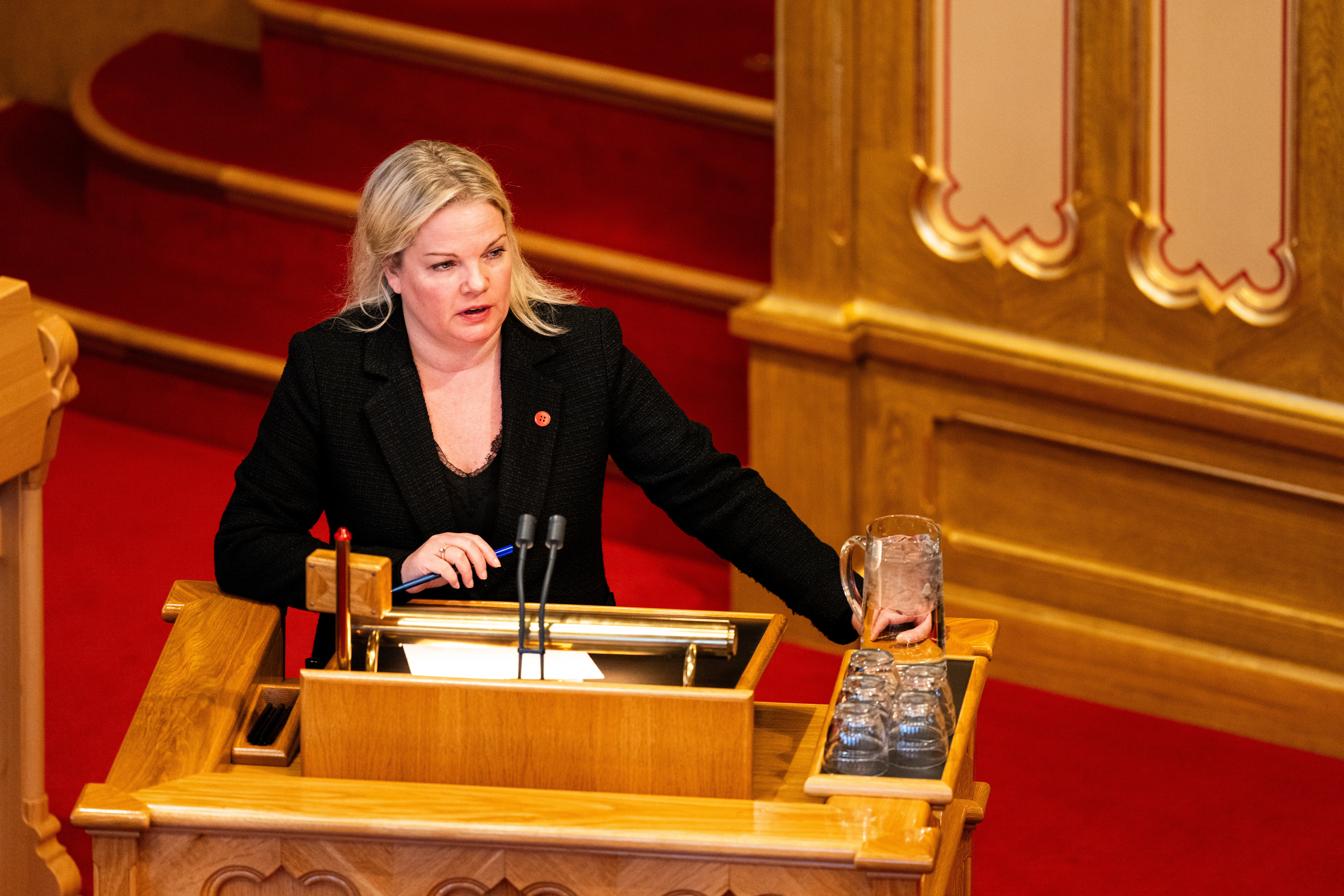 Oslo 20241127. Silje Hjeldal (FRP) under muntlig spørretime på Stortinget. (Foto: Thomas Fure/NTB.)