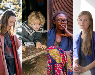 De nominerte til Lorck Schive Kunstpris 2025 er (f.v.) Silje Linge Haaland, Marthe Ramm Fortun, Anawana Haloba og Toril Johannessen. (Kollasj: Subjekt. Foto: Julie PIke, Jan Khür, Sello Majara og Kobie Nel.)