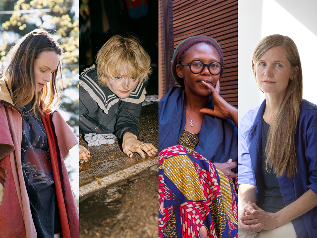 De nominerte til Lorck Schive Kunstpris 2025 er (f.v.) Silje Linge Haaland, Marthe Ramm Fortun, Anawana Haloba og Toril Johannessen. (Kollasj: Subjekt. Foto: Julie PIke, Jan Khür, Sello Majara og Kobie Nel.)