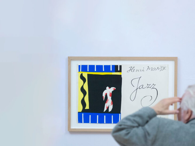 Originaltrykk fra kunstboken «Jazz», her utstilt i Apolda, Tyskland, skal være stjålet. (Foto: Jens Meyer.)