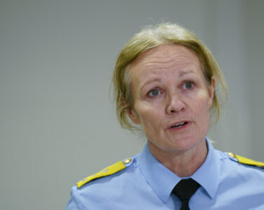 Lillestrøm 20240123. Politimester Cecilie Lillaas-Skari møter pressen i forbindelse med drapsetterforskningen i Nes, pressemøte er på politihuset i Lillestrøm. Fire personer er bekreftet døde i en bolig i Skogbygda på Nes på Romerike tirsdag. (Foto: Fredrik Varfjell/NTB.)