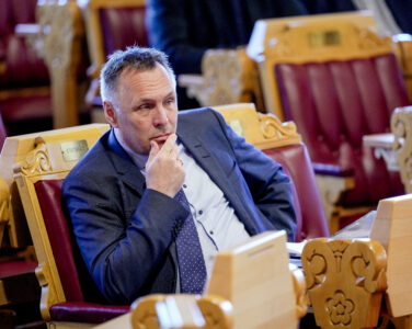 Oslo 20250521. Forsvarsminister Tore Onshuus Sandvik (AP) under Stortingets muntlige spørretime. (Foto: Terje Bendiksby/NTB.)