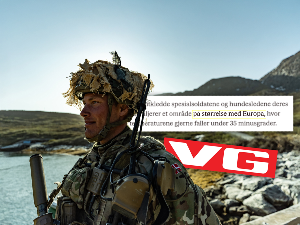 VG-tabbe: Trodde Grønland var dobbelt så stort som Europa. (Kollasj: Subjekt.)