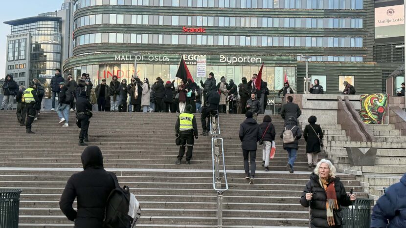 Pro-palestinere på demonstrasjon for fritt-Iran. (Foto: Tipser.)