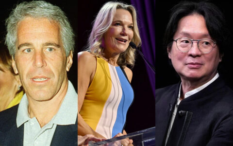 Jeffrey Epsteins (t.v.) kontakt med Jesse Ting og Mount Sinai-senteret for transkirurgi gikk ofte gjennom modell og Epstein-eks Eva Andersson-Dubin. (Kollasj: Subjekt.)