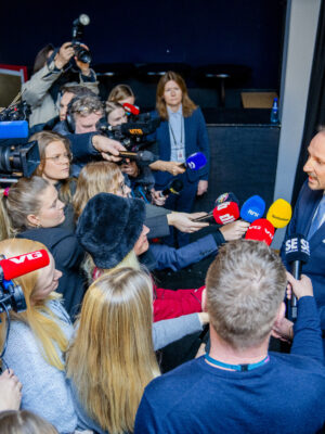 Oslo 20260128. Kronprins Haakon kommenter den kommende rettsaken mot Marius Borg Høiby etter Norad-konferansen. (Foto: Stian Lysberg Solum/NTB.