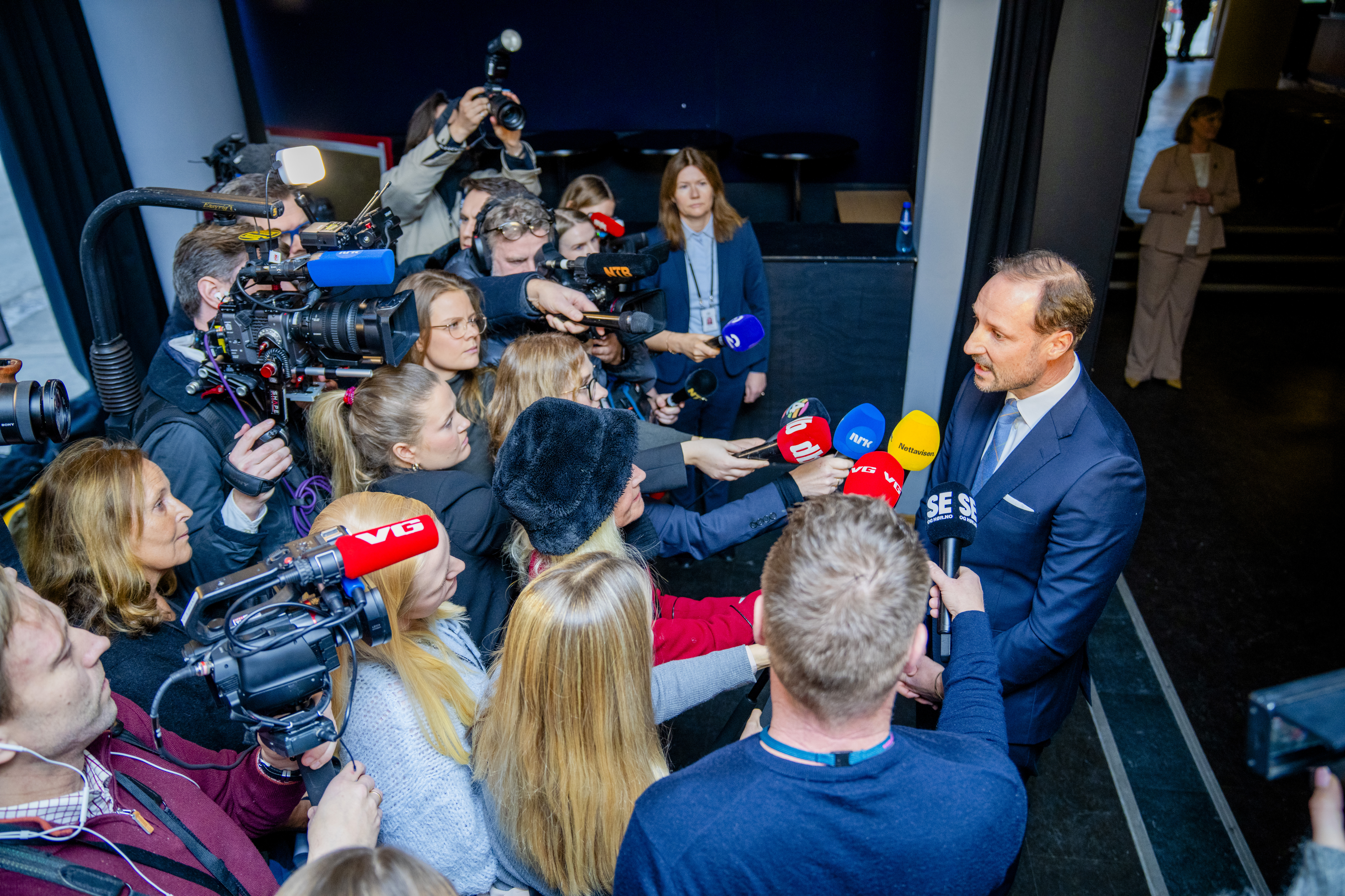 Oslo 20260128. Kronprins Haakon kommenter den kommende rettsaken mot Marius Borg Høiby etter Norad-konferansen. (Foto: Stian Lysberg Solum/NTB.