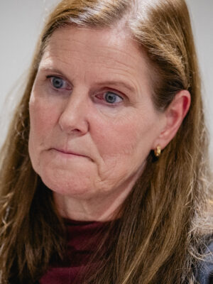 Oslo 20251008. Direktør for Bufdir, Hege Nilssen etter møtet mellom politi, skole og barnevern der temaet var rekruttering av barn og ungdom til kriminelle nettverk. (Foto: Stian Lysberg Solum/NTB.)