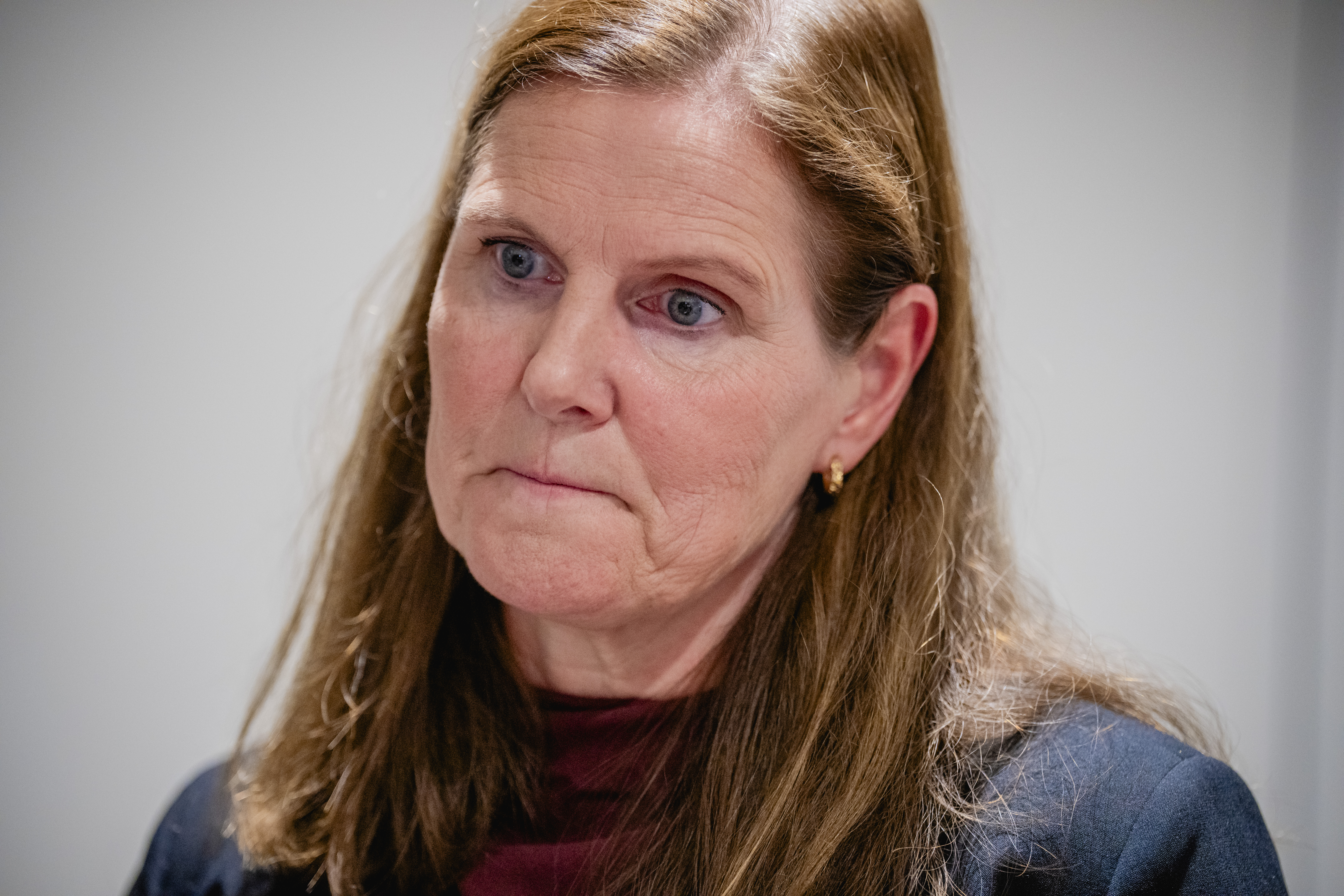 Oslo 20251008. Direktør for Bufdir, Hege Nilssen etter møtet mellom politi, skole og barnevern der temaet var rekruttering av barn og ungdom til kriminelle nettverk. (Foto: Stian Lysberg Solum/NTB.)