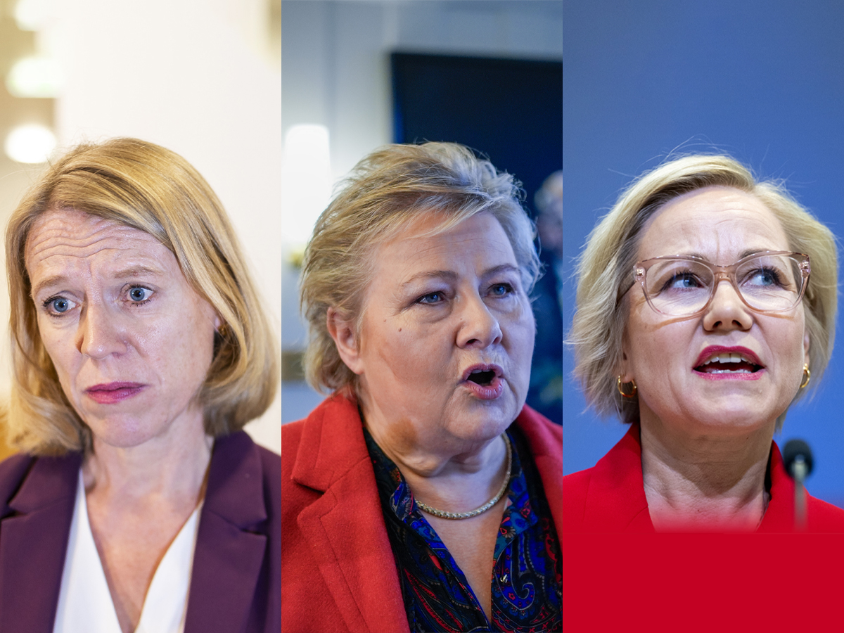 Anniken Huitfeldt (AP), Erna Solberg (H) og Ingvild Kjerkol (AP) er blant en rekke norske rikspolitikere som har vært innrullert i skandaleavsløringer de siste årene. Men etter liten eller ingen beklagelse har flere av dem kun blitt «straffet» med internasjonale toppverv, å fortsette som før eller gått til lukrative jobber i næringslivet. (Foto: NTB. Kollasj: Subjekt.)