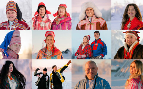 Årets finalister i Samisk Grand Prix. Halvparten deltar på sangdelen av konkurransen, den andre halvdelen på joikedelen. (Kollasj: Ánne Kátjá Gaup, Dánil Røkke, Elle Norvang/Sámi beassášmárkanat.)