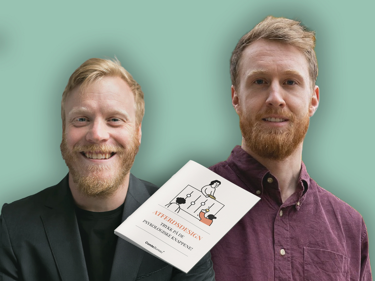 Comte-sjef Øystein Evensen og psykolog Harald Selås tilbyr det offentlige hjelp med å «dulte» folk i riktig retning – uten tvang. (Kollasj: Subjekt