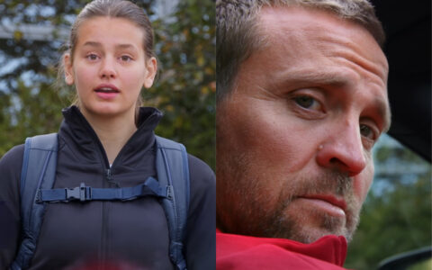 I reklamen spiller Tobias Santelman en tvilsom eller tvilende trener som tilbyr seg å kjøre en jente hjem fra trening. (Skjermdump: Redd Barna/Norges idrettsforbund/Subjekt.)