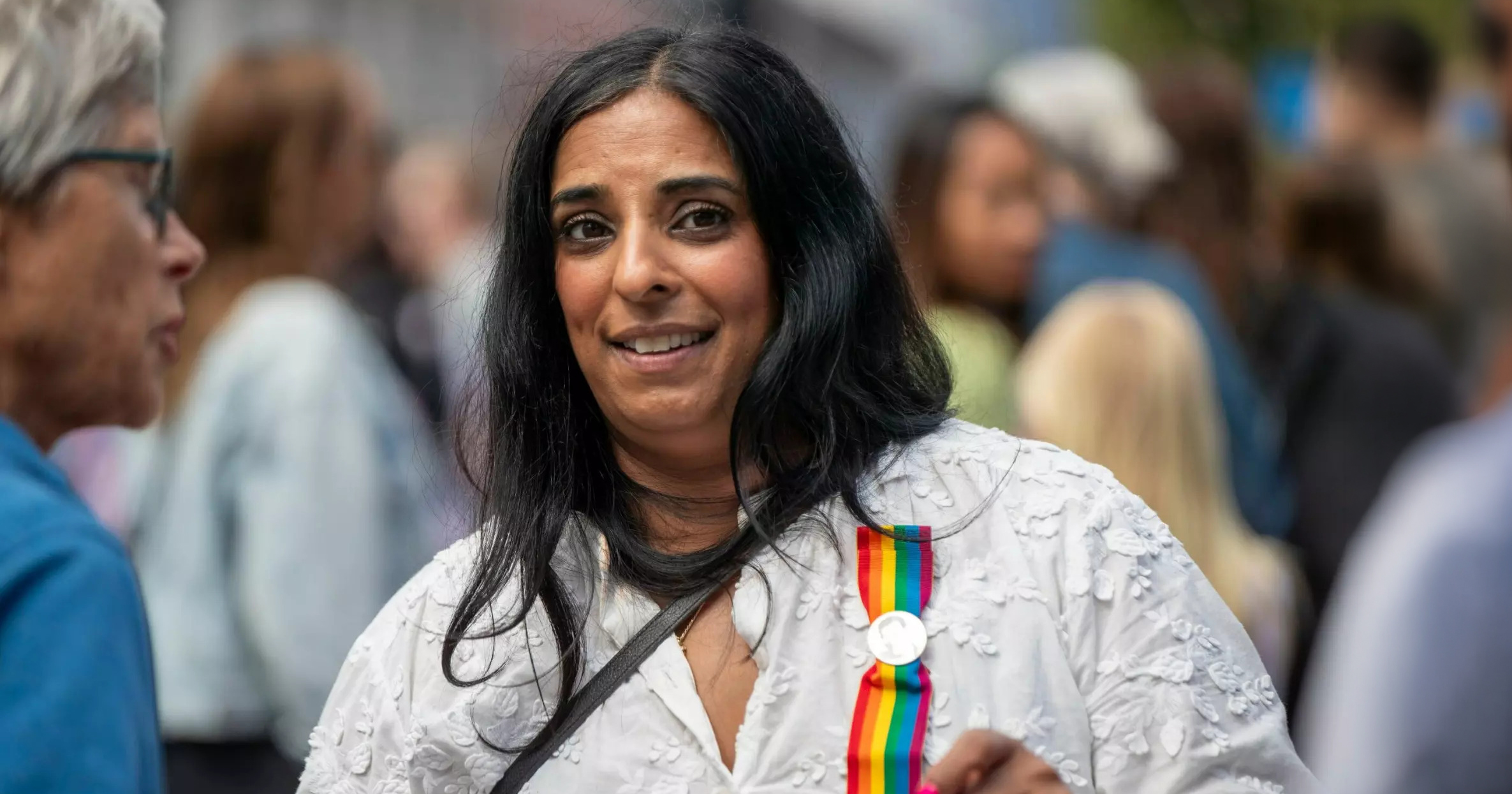 Kultur- og likestillingsminister Lubna Jaffery. (Foto: Fredrik Ringnes/NTB.)