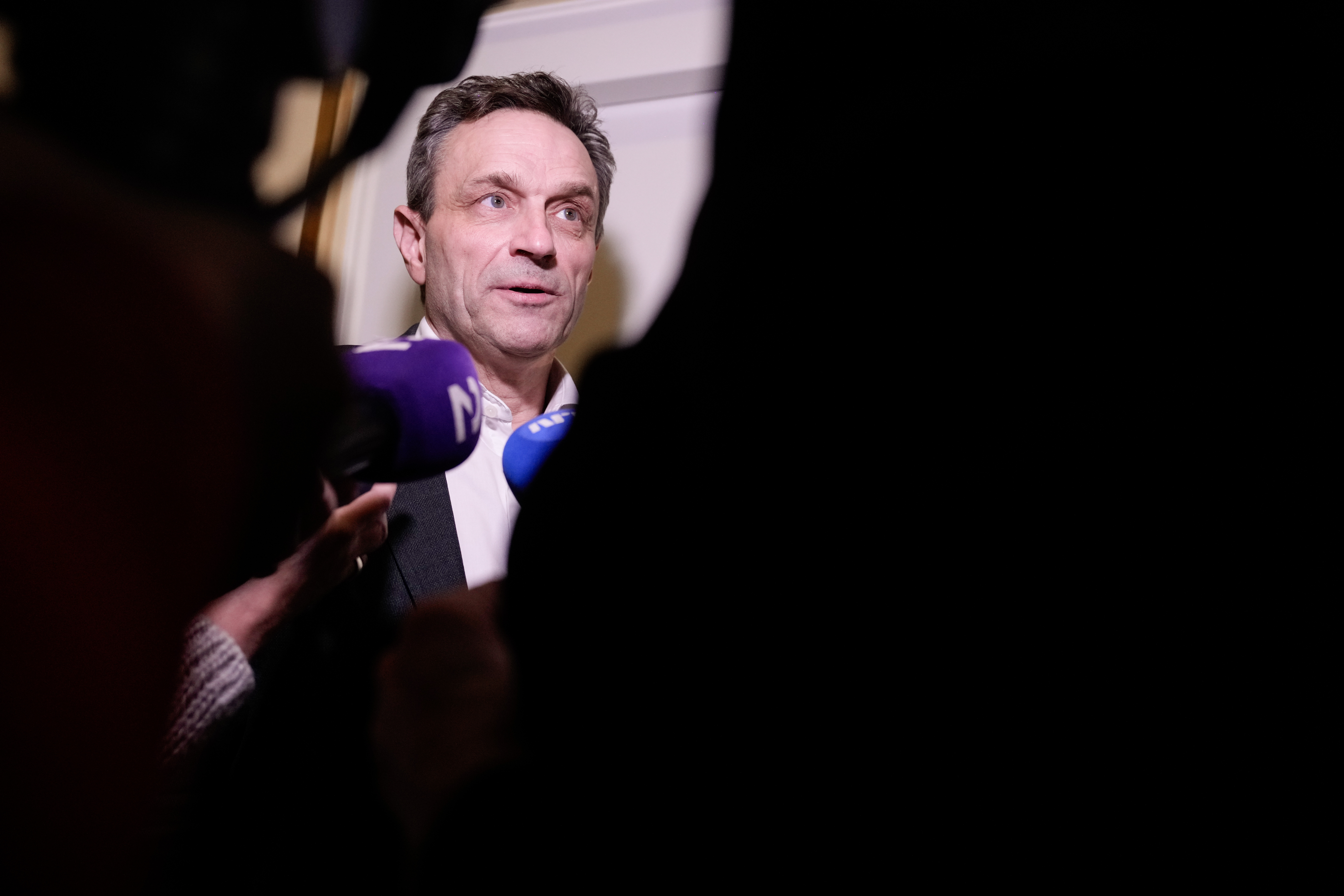 Oslo 20251202. Partileder i MDG Arild Hermstad på Stortinget i forbindelse med budsjettforhandlingene. (Foto: Javad Parsa/NTB.)