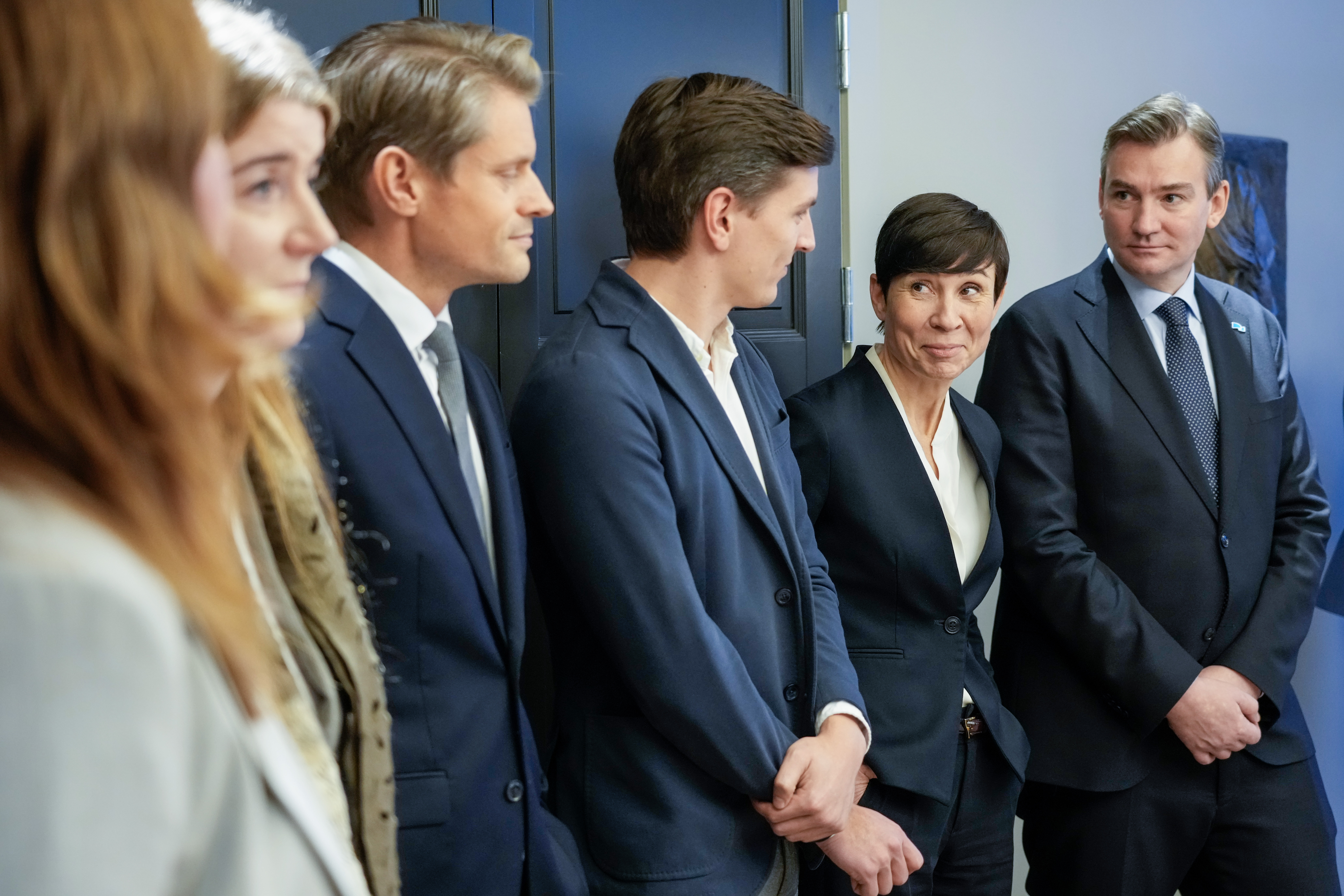 Grete Ellingsen, Peter Frølich, Ola Svenneby, Ine Eriksen Søreide og Henrik Asheim er til stede når Høyre presenterer innstilling til ny partiledelse på Høyres Hus i Oslo. (Foto: Gorm Kallestad/NTB.) Bufdir kjønnsveileder Høyre