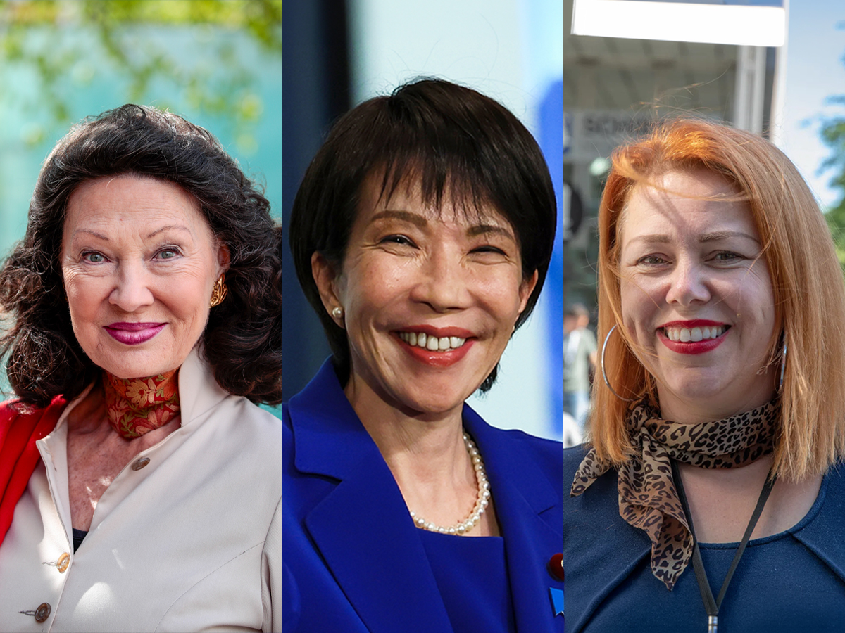 Statsminister Sanae Takaichi, trommis Cecilie Asker og sportsbilentusiast Åse Kleveland. (Kollasj: Subjekt.)