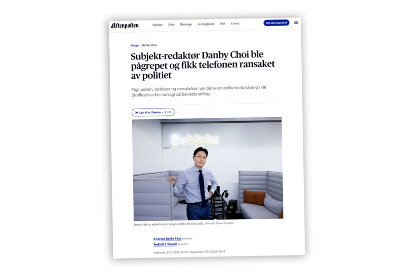 Danby Choi har klaget inn Aftenposten til PFU: Nå skal saken opp