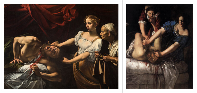 Bibelfortellingen om Judith som halshugger den sovende Holofernes brukes ofte som bilde på legitimt tyrannisid. Det er av blant andre Caravaggio (ca. 1600, t.v.) og Artemisia Gentileschi (ca. 1613). (Kollasj: Subjekt.)
