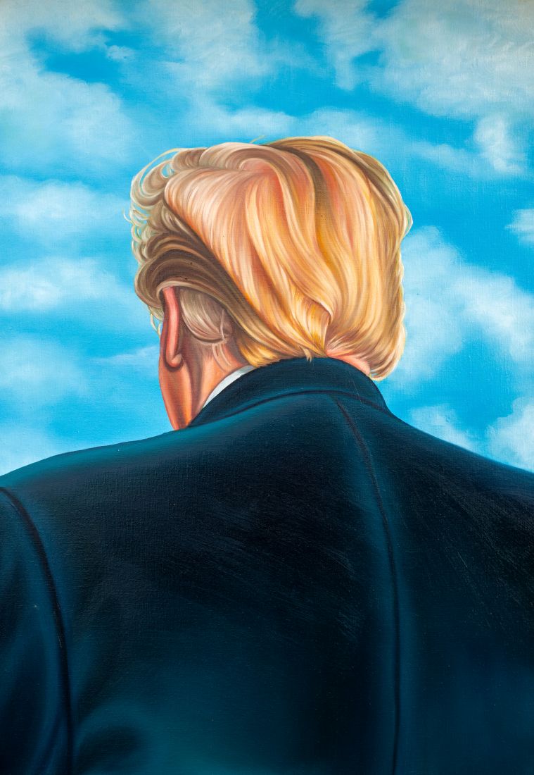 Lena Trydal maler Trump som «Rückenfigur». (Foto: Presse).