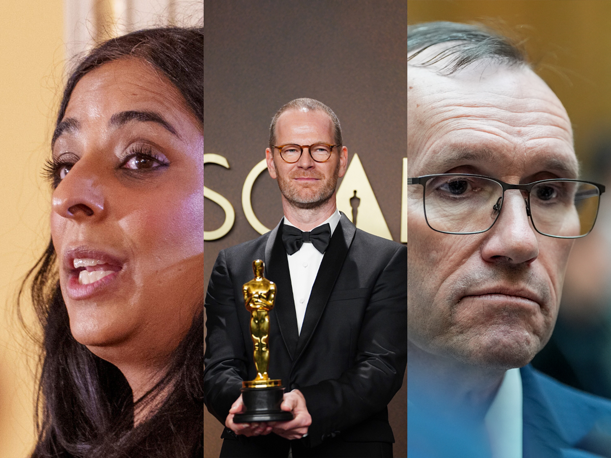 Joachim Trier vant Oscar for «Affeksjonsverdi» etter å ha fått offentlig støtte tilinternasjonal lansering og distribusjon. Nå vil regjeringen kutte i satsingen. Kulturminister Lubna Jaffery og utenriksminister Espen Barth Eide (AP). (Kollasj: Subjekt.)