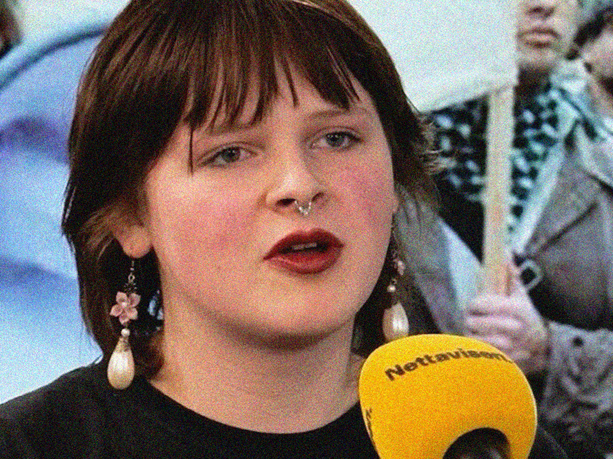 Alexandra Joy Messel Øhrn Fredwall ble i april 2026 valgt til leder i Rød Ungdom. Til Nettavisen sier hun at hun er for abort i uke 39. (Skjermbilde.)