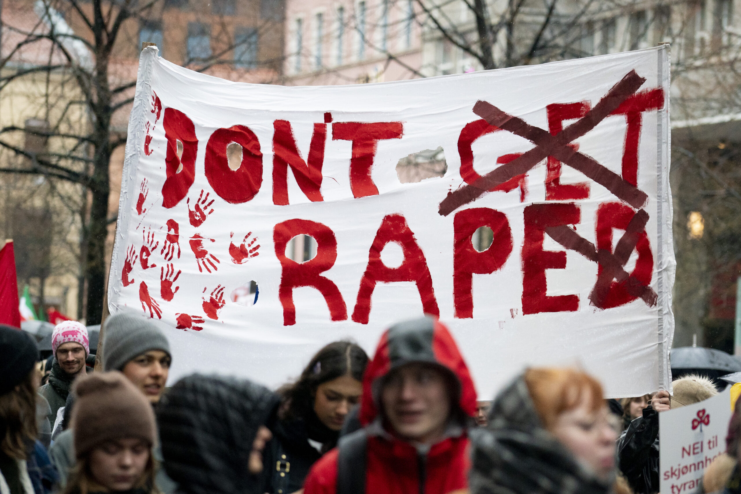 8. Mars-markering på Youngstorget i Oslo søndag. (Foto: Fredrik Hagen/NTB.)