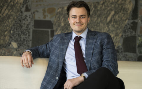 Oslo 20260411. Ny leder i FPU, Lars Mikael Barstad Løvold, under FPUs landsmøte på Quality Hotel 33 i Oslo lørdag. (Foto: Annika Byrde/NTB.)